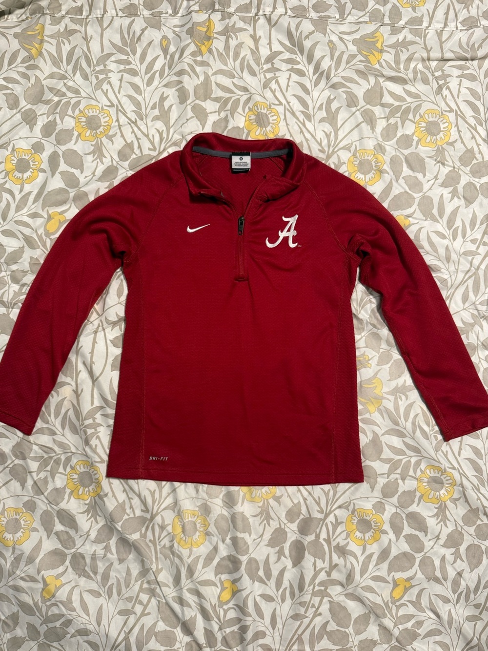 Nike Kids Crimson Quarter-Zip Pullover with White Logo